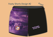 Load image into Gallery viewer, 2026 Cape York Event Footy Shorts # 2 - Black &amp; Purple
